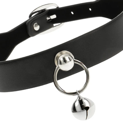 COQUETTE CHIC DESIRE - VEGANE LEDER-HALSKETTE DAMEN-ACCESSOIRE RASSEL/REIFEN - Halskette