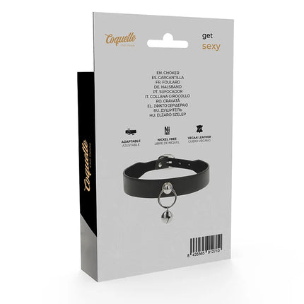 COQUETTE CHIC DESIRE - VEGANE LEDER-HALSKETTE DAMEN-ACCESSOIRE RASSEL/REIFEN - Halskette