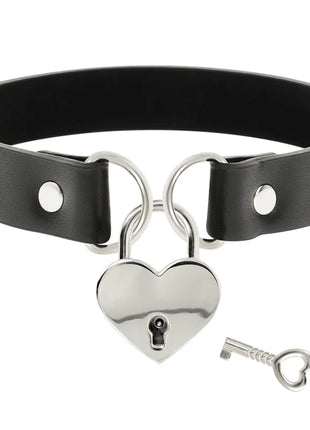 COQUETTE CHIC DESIRE - VEGANE LEDER-HALSKETTE MIT HERZ-ACCESSOIRE MIT SCHLÜSSEL - Halskette