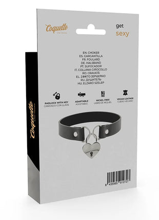 COQUETTE CHIC DESIRE - VEGANE LEDER-HALSKETTE MIT HERZ-ACCESSOIRE MIT SCHLÜSSEL - Halskette