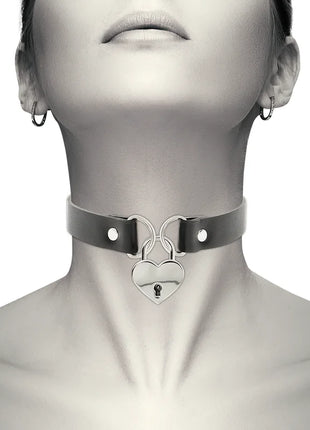 COQUETTE CHIC DESIRE - VEGANE LEDER-HALSKETTE MIT HERZ-ACCESSOIRE MIT SCHLÜSSEL - Halskette