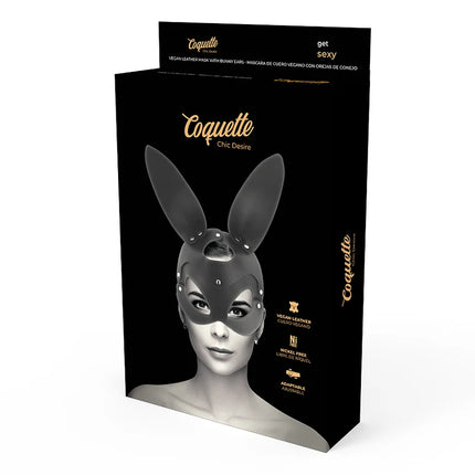 COQUETTE CHIC DESIRE - VEGANE LEDERMASKE MIT HASENOHREN - Kunstledermaske