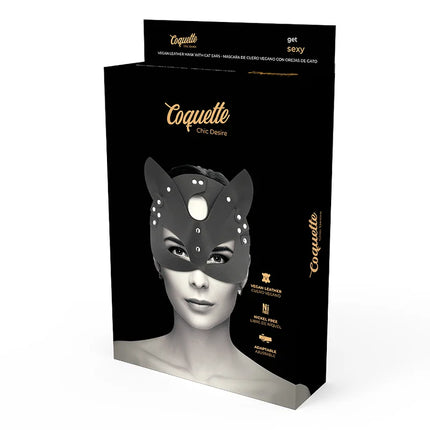 COQUETTE CHIC DESIRE - VEGANE LEDERMASKE MIT KATZENOHREN - Kunstledermaske