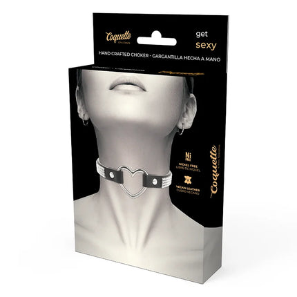 COQUETTE CHIC DESIRE - VEGANES LEDER-HALSBAND MIT HERZ - Halskette