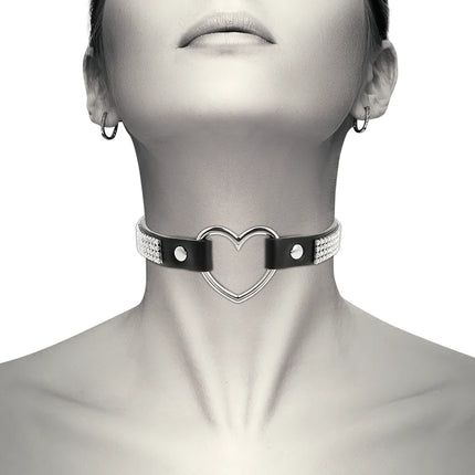 COQUETTE CHIC DESIRE - VEGANES LEDER-HALSBAND MIT HERZ - Halskette