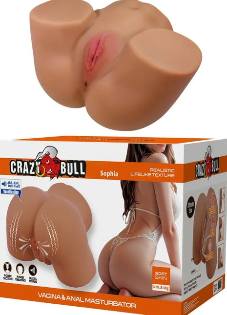 CRAZY BULL - GERIANN REALISTISCHER WEIBLICHER PO-VIBRATOR UND SAUGER MIT TON 5,5 KG