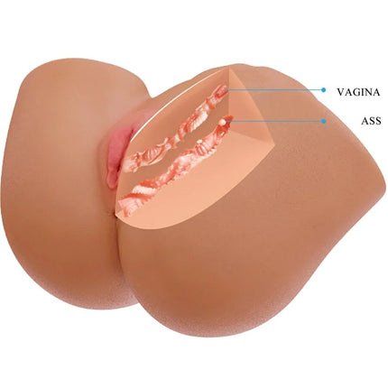 CRAZY BULL - ILANA REALISTISCHER WEIBLICHER PO-VIBRATOR UND SAUGER MIT TON 6,8 KG