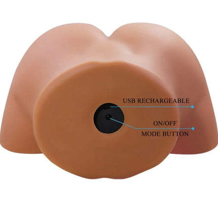 CRAZY BULL - ILANA REALISTISCHER WEIBLICHER PO-VIBRATOR UND SAUGER MIT TON 6,8 KG