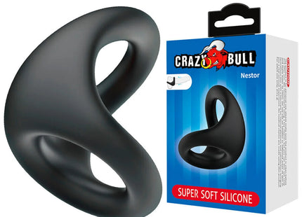 CRAZY BULL – Nestor Ergonomischer Doppelring für Penis & Hoden aus Silikon - Penisring