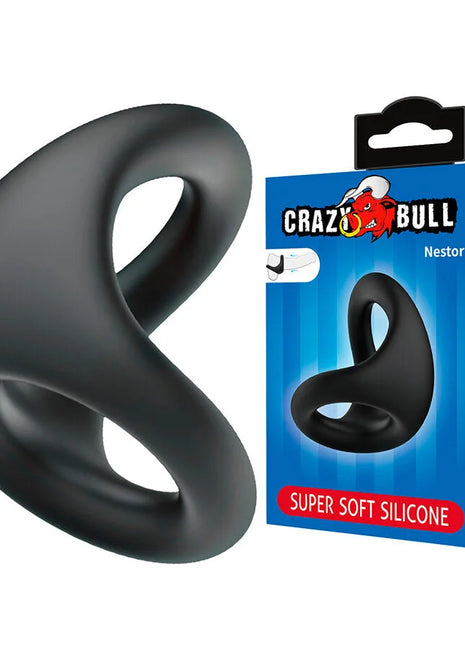 CRAZY BULL – Nestor Ergonomischer Doppelring für Penis & Hoden aus Silikon - Penisring
