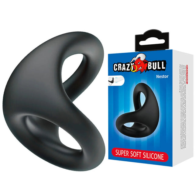 CRAZY BULL – Nestor Ergonomischer Doppelring für Penis & Hoden aus Silikon - Penisring