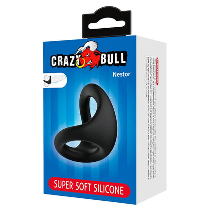 CRAZY BULL – Nestor Ergonomischer Doppelring für Penis & Hoden aus Silikon - Penisring