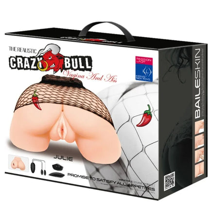 CRAZY BULL - VAGINA UND ANUS MIT REALISTISCHEM NETZ MIT VIBRATION - Anus-Masturbator ohne Vibration