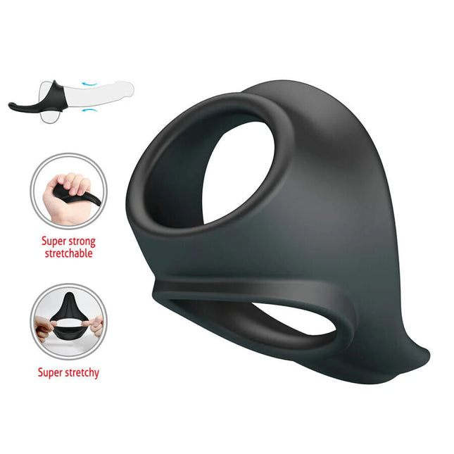 CRAZY BULL – Zadok Ergonomischer Penisring mit Perineum-Stimulator aus Silikon - Penisring