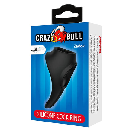 CRAZY BULL – Zadok Ergonomischer Penisring mit Perineum-Stimulator aus Silikon - Penisring