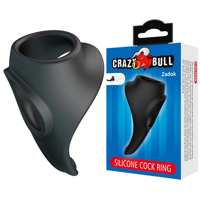 CRAZY BULL – Zadok Ergonomischer Penisring mit Perineum-Stimulator aus Silikon - Penisring