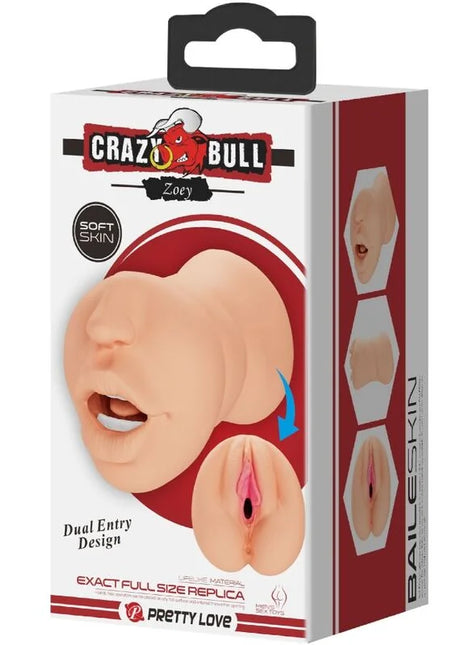 CRAZY BULL - ZOEY VAGINAFÖRMIGER MASTUBADOR MIT DOPPELTEM EINGANG