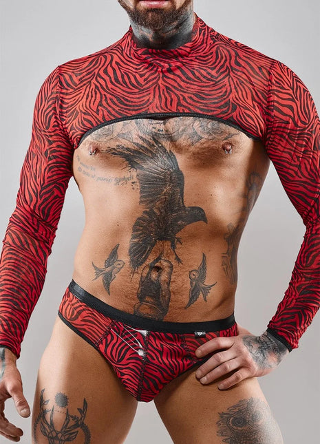 Crop Top RELeonel001 schwarz/rot von RFP Razor’s Edge Kollektion - S / Black/Red - Herren-Shirt