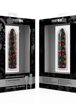 CUSTOM BULLETS - FLORAL RECHARGEABLE BULLET 10 INTENSITIES - Vibrierende Kugeln