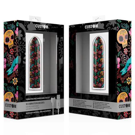 CUSTOM BULLETS - FLORAL RECHARGEABLE BULLET 10 INTENSITIES - Vibrierende Kugeln