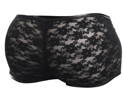 Cut4Men – Schwarze Trunk Boxer Shorts aus Spitze (L4CE05) - Boxershorts