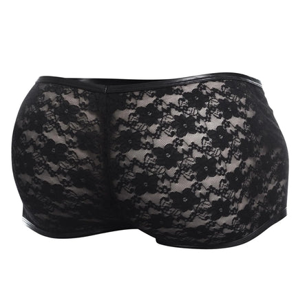 Cut4Men – Schwarze Trunk Boxer Shorts aus Spitze (L4CE05) - Boxershorts