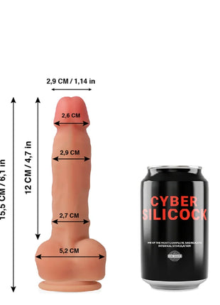 CYBER SILICOCK - ANSEL ULTRA REALISTISCHES. WEICHES FLÜSSIGE SILIKON 15.5 CM -O- 2.9 CM - Dildo mit Saugnapf
