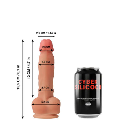 CYBER SILICOCK - ANSEL ULTRA REALISTISCHES. WEICHES FLÜSSIGE SILIKON 15.5 CM -O- 2.9 CM - Dildo mit Saugnapf
