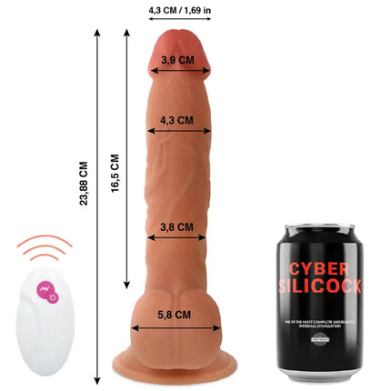 CYBER SILICOCK - FERNBEDIENUNG REALISTISCH MR JOHN 23.88 CM -O- 4.3 CM - Vibratoren mit Saufnapf