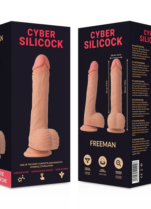 CYBER SILICOCK - FREEMAN ULTRA REALISTISCHES. WEICHES FLÜSSIGE SILIKON 20 CM -O- 3.8 CM - Dildo mit Saugnapf