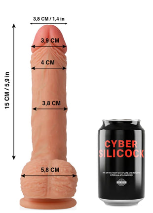 CYBER SILICOCK - FREEMAN ULTRA REALISTISCHES. WEICHES FLÜSSIGE SILIKON 20 CM -O- 3.8 CM - Dildo mit Saugnapf