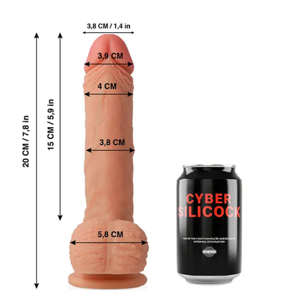 CYBER SILICOCK - FREEMAN ULTRA REALISTISCHES. WEICHES FLÜSSIGE SILIKON 20 CM -O- 3.8 CM - Dildo mit Saugnapf