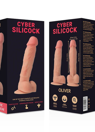 CYBER SILICOCK - OLIVER ULTRA REALISTISCHES WEICHES FLÜSSIGE SILIKON 19 CM -O- 3.9 CM - Dildo mit Saugnapf
