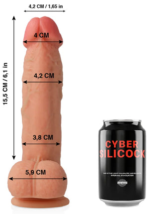 CYBER SILICOCK - SAUL ULTRA REALISTISCHES. WEICHES FLÜSSIGE SILIKON 21 CM -O- 4.2 CM - Dildo mit Saugnapf