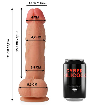 CYBER SILICOCK - SAUL ULTRA REALISTISCHES. WEICHES FLÜSSIGE SILIKON 21 CM -O- 4.2 CM - Dildo mit Saugnapf
