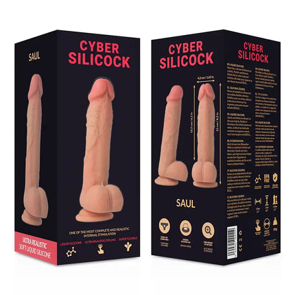 CYBER SILICOCK - SAUL ULTRA REALISTISCHES. WEICHES FLÜSSIGE SILIKON 21 CM -O- 4.2 CM - Dildo mit Saugnapf