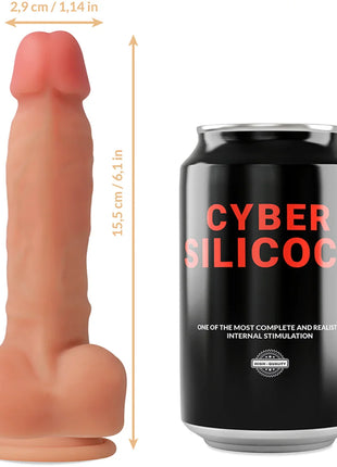 CYBER SILICOCK - STRAP-ON ANSEL MIT 3 RINGEN GRATIS 15.5 CM -O- 2.9 CM