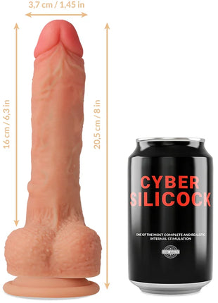 CYBER SILICOCK - STRAP-ON CONNOR FLÜSSIGE SILIKON MIT 3 RINGEN GRATIS 20.5 CM -O- 3.7 CM