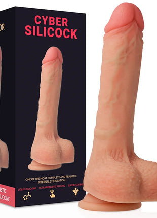 CYBER SILICOCK - STRAP-ON CONNOR FLÜSSIGE SILIKON MIT 3 RINGEN GRATIS 20.5 CM -O- 3.7 CM