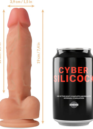 CYBER SILICOCK - STRAP-ON FLÜSSIGE SILIKON OLIVER MIT 3 RINGEN GRATIS 19 CM -O- 3.9 CM