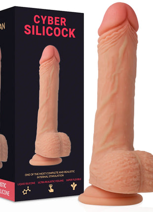CYBER SILICOCK - STRAP-ON FREEMAN FLÜSSIGE SILIKON MIT 3 RINGEN GRATIS 20 CM -O- 3.8 CM