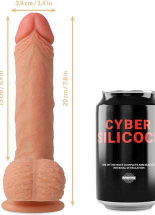 CYBER SILICOCK - STRAP-ON FREEMAN FLÜSSIGE SILIKON MIT 3 RINGEN GRATIS 20 CM -O- 3.8 CM