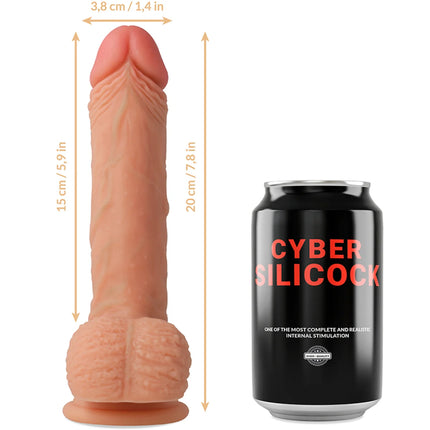 CYBER SILICOCK - STRAP-ON FREEMAN FLÜSSIGE SILIKON MIT 3 RINGEN GRATIS 20 CM -O- 3.8 CM