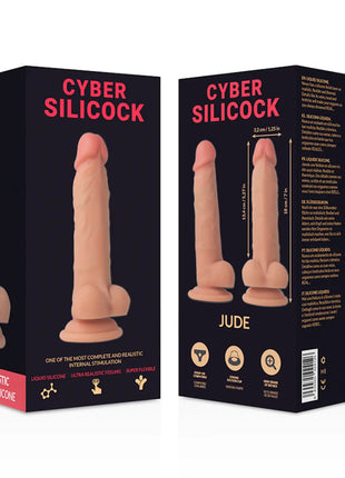 CYBER SILICOCK - STRAP-ON JUDE FLÜSSIGE SILIKON MIT 3 RINGEN GRATIS 18 CM -O- 3.2 CM