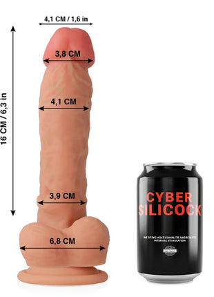 CYBER SILICOCK - ULTRA-REALISTISCHER. WEICHER FLÜSSIGER SILIKON-DONG 20.5 CM -O- 4.1 CM - Dildo mit Saugnapf