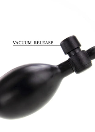 Schwarze gummiball-luftpumpe mit vakuumentlastungsventil und schlauch für dance realistischer aufblasbarer dildo 15 cm
