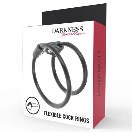 DARKNESS - DOPPELTER FLEXIBLER PENISRING - Penisring ohne Vibration