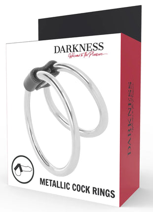 DARKNESS - DOPPELTER PENISRING AUS METALL - Penisring ohne Vibration