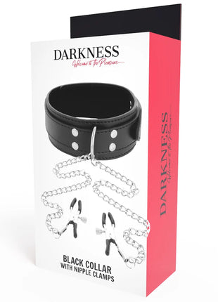 DARKNESS - HALSBAND MIT NIPPELKLAMMERN SCHWARZ - Halskette