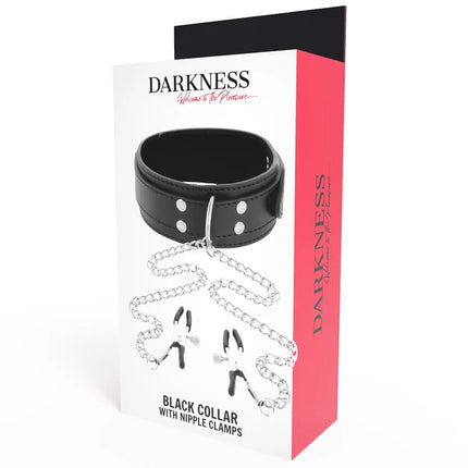 DARKNESS - HALSBAND MIT NIPPELKLAMMERN SCHWARZ - Halskette